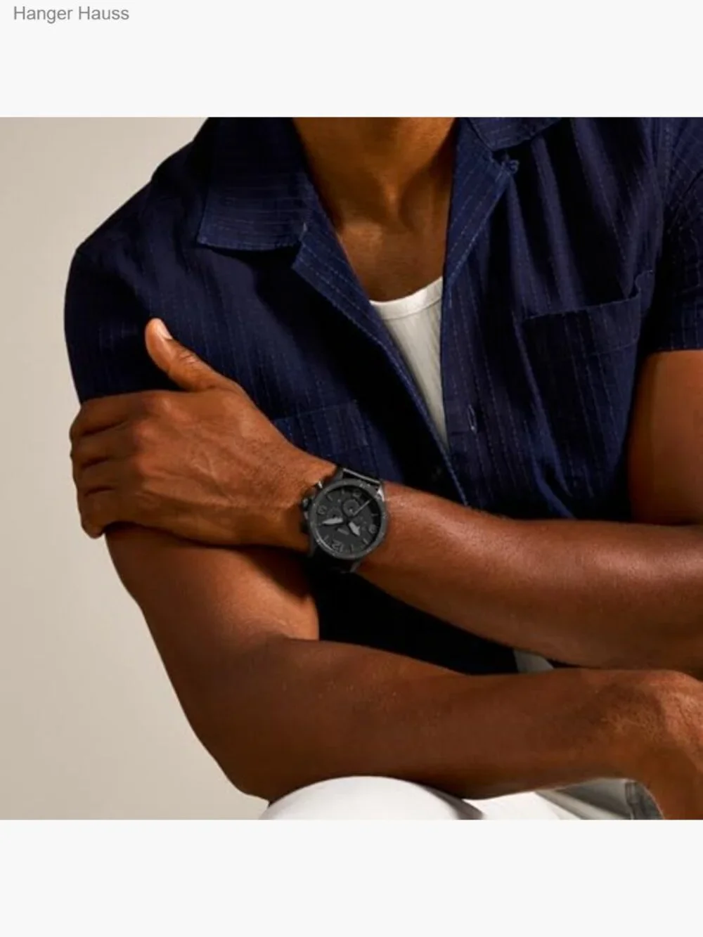 Men's Oversized Stainless Steel Chronograph Watch 50mm